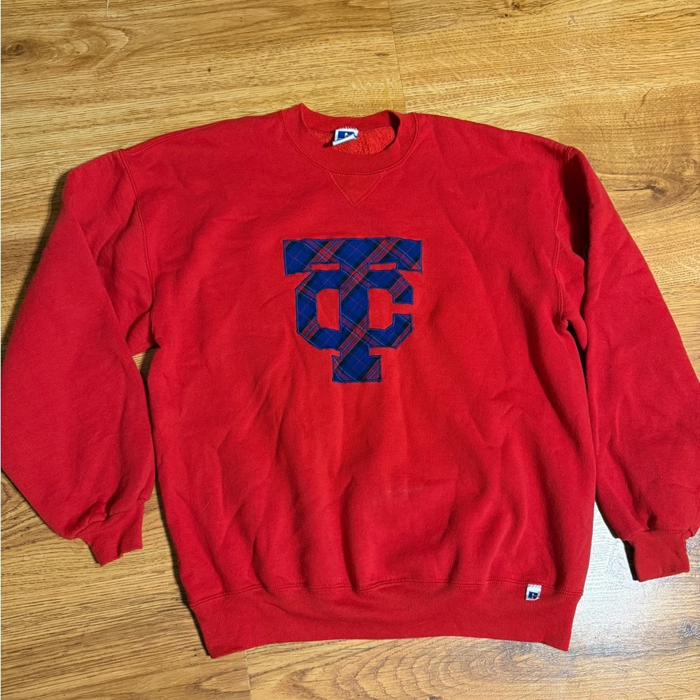 Vintage Tougaloo College Russell Athletic Crewneck Made In USA Size XL Plaid